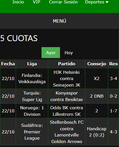 boleto de apuesta vip ganada